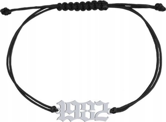 Radziszewska Jewellery Bransoletka Srebrna Data Rocznik Sznurek 925 Dedykacja Prezent Biżuteria