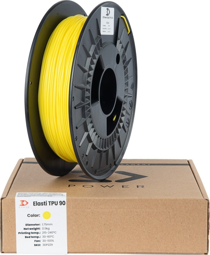 3DPower Filament 3DPower Elasti TPU 90 1.75mm Żółty 0.5kg