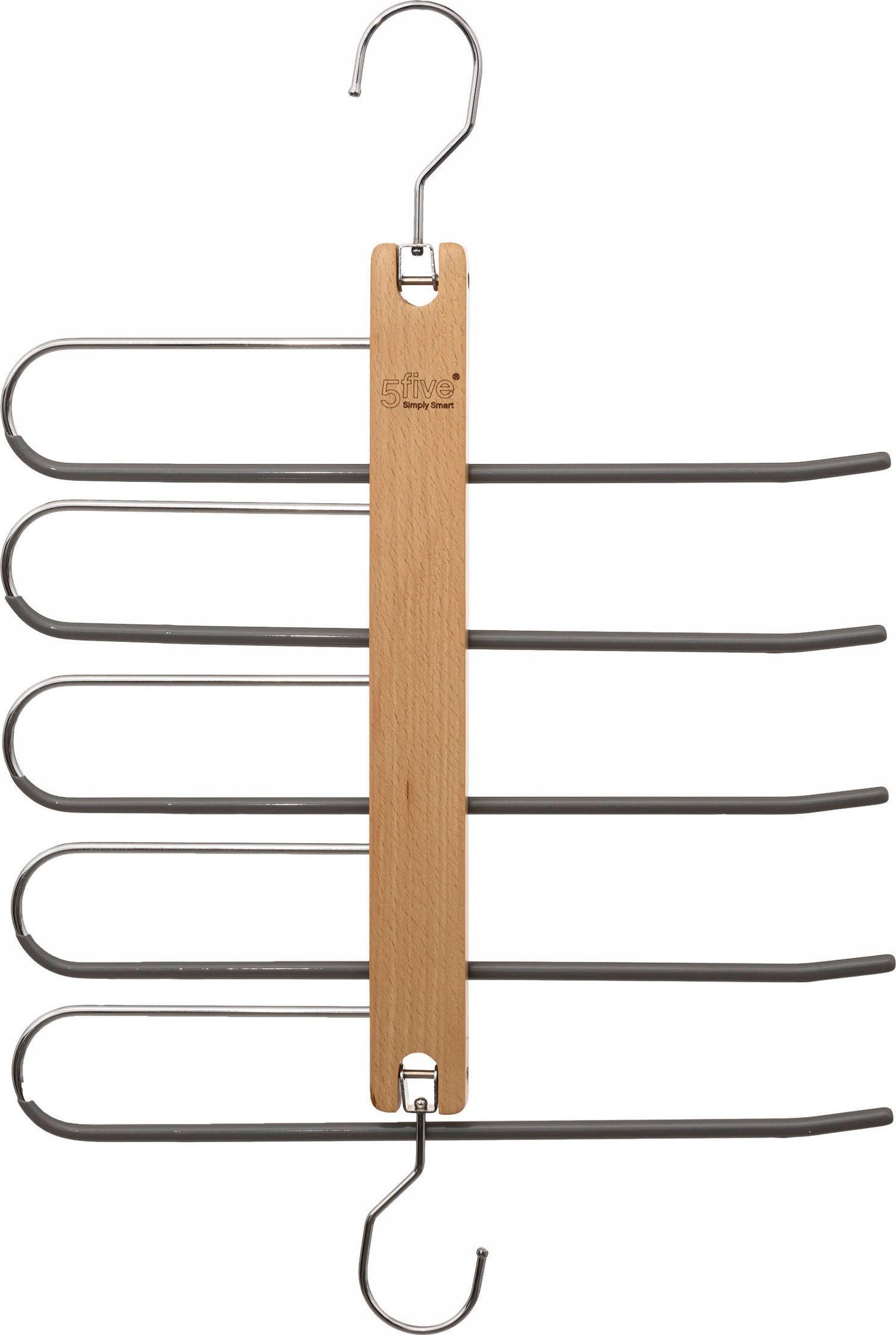 5five Drewniany wieszak na spodnie, 5 par