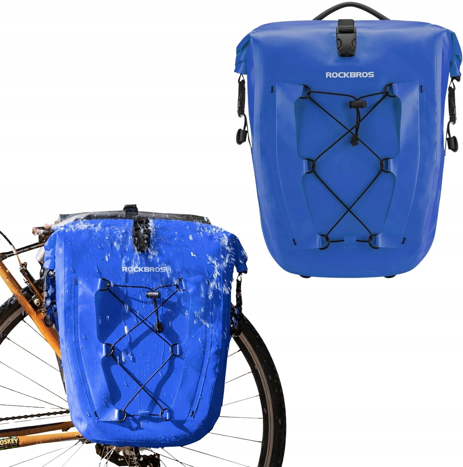 Sakwa rowerowa Rockbros 30140022004 wodoodporna 25-32L - niebieska