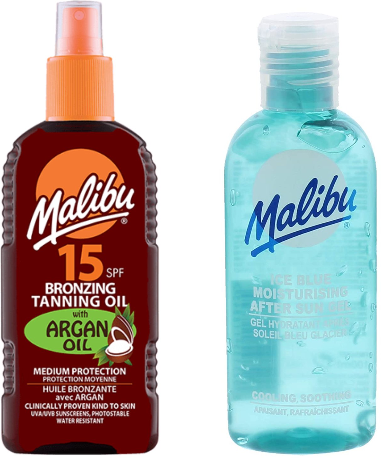 Malibu Olejek Brązujący SPF15 200ml + Żel Po Opalaniu 100ml