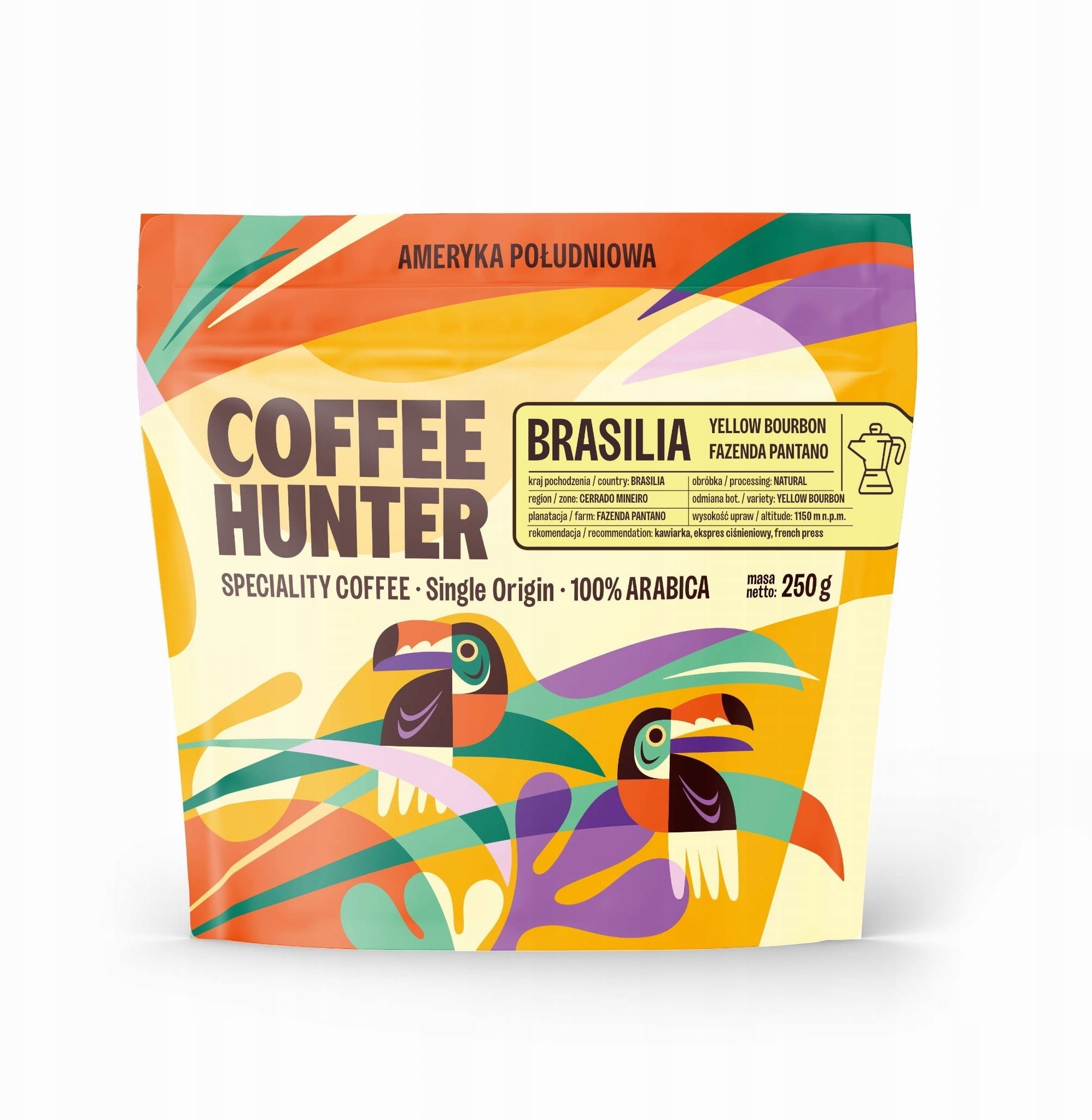 Kawa ziarnista Coffee Hunter Kawa ziarnista Brasilia Fazenda Pantano Espresso 250g