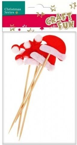 Craft with Fun Ozdoba dekoracyjna patyk czapka Mikołaja