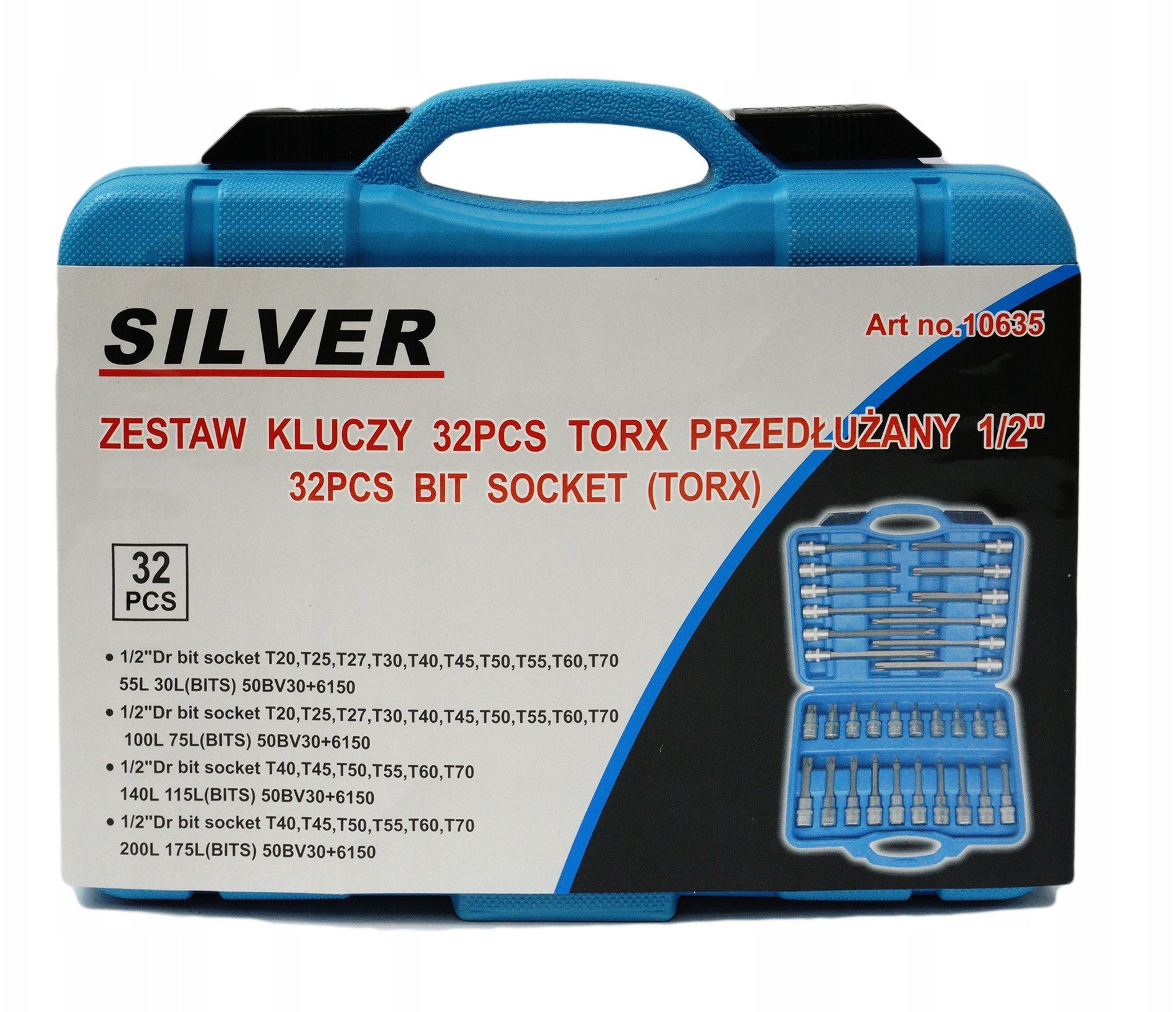 TORX KEYS 1/2" EXTENDED 32 pcs / SILVER