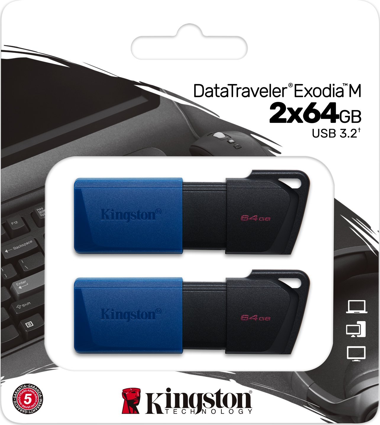 Pendrive Kingston DataTravel Exodia M, 64 GB (DTXM/64GB-2P)