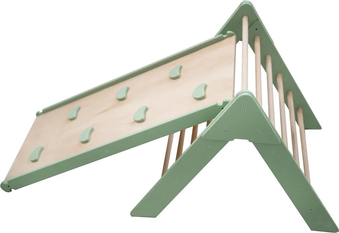 Małpiszon Domowy plac zabaw trójkąt Pikler Montessori zielony Moon LunaToys