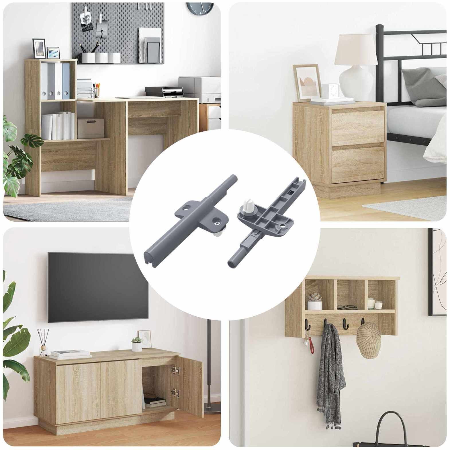 vidaXL Tłumik z miękkim zamknięciem 2 pcs Szary 125 x 47 x 15 mm PP