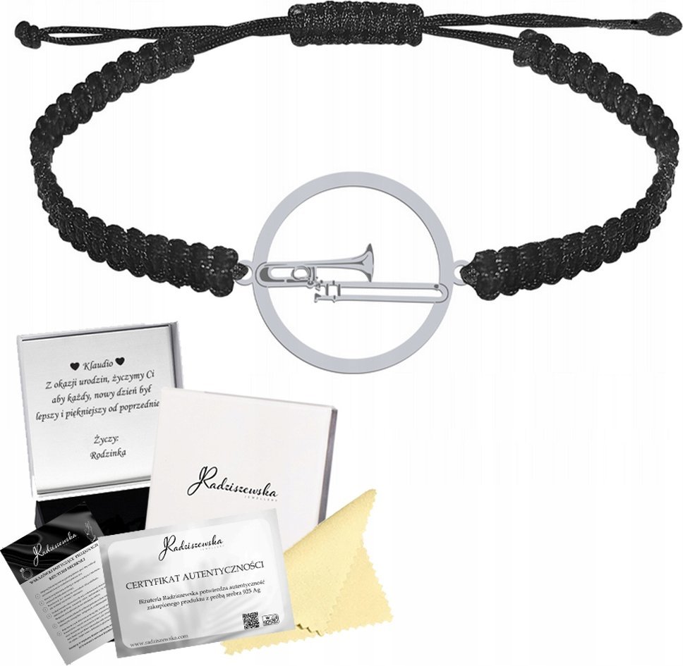 Radziszewska Jewellery Bransoletka Srebrna Puzon Makrama Prezent Biżuteria 925 GRAWER GRATIS