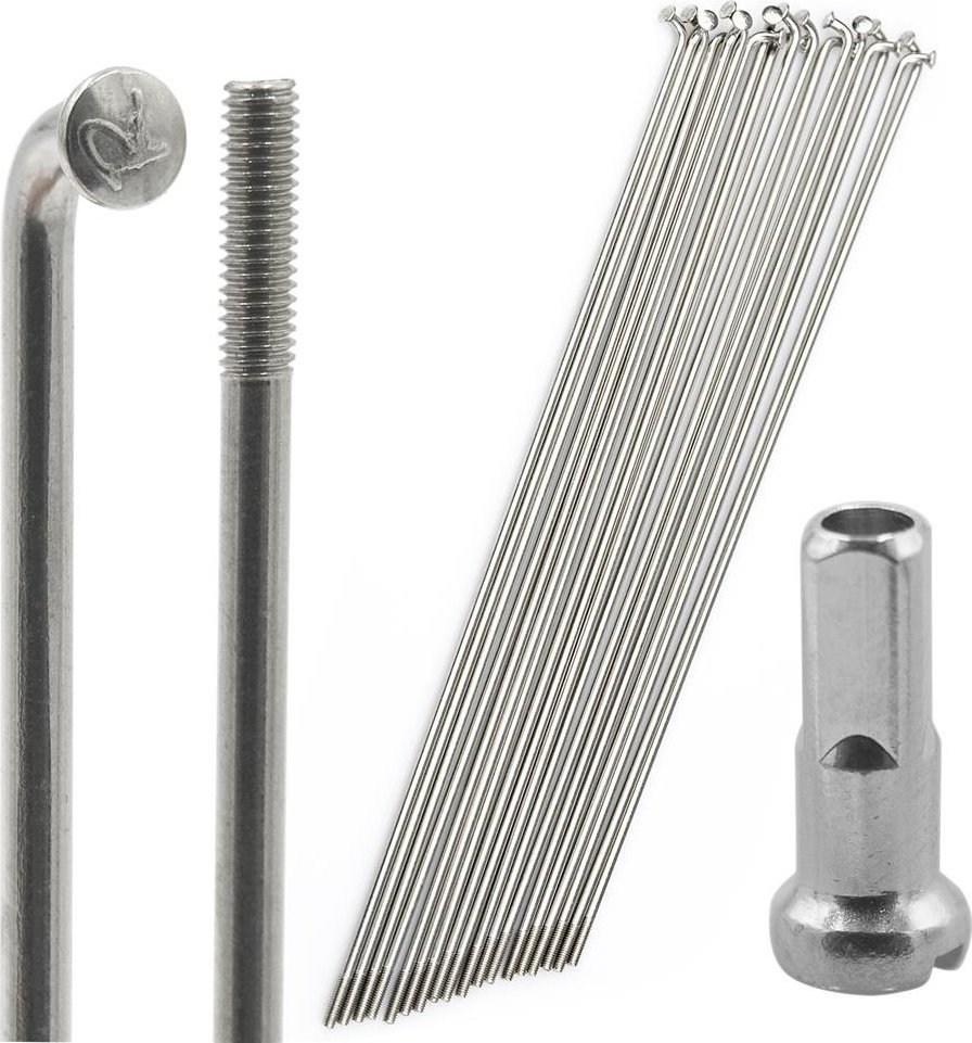 Sapim Zestaw 18 szt. - Szprychy Pillar Richman S13 2,3 mm srebrne + nyple