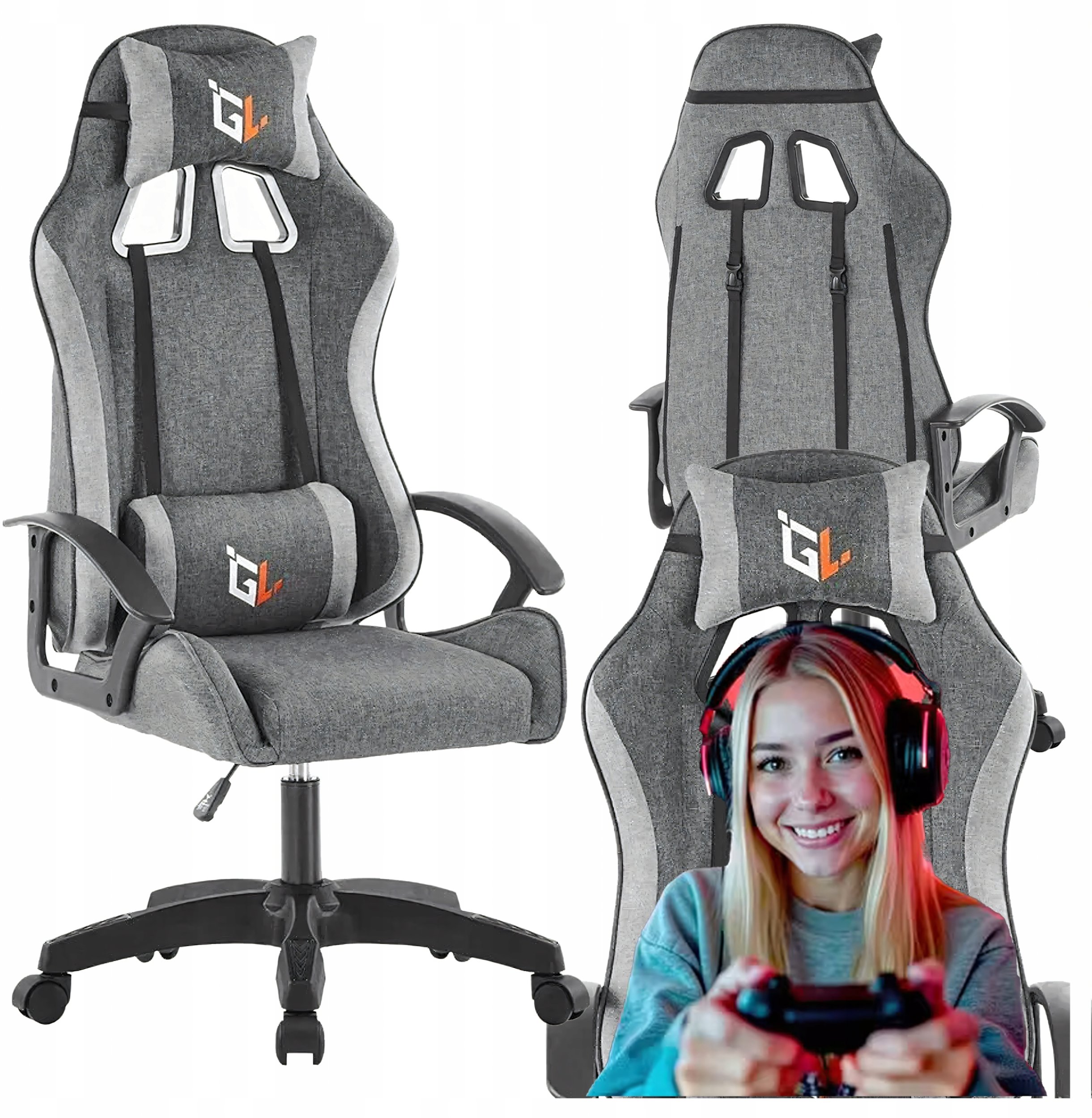 FOTEL GAMINGOWY OBROTOWY PREMIUM 100KG KANZA