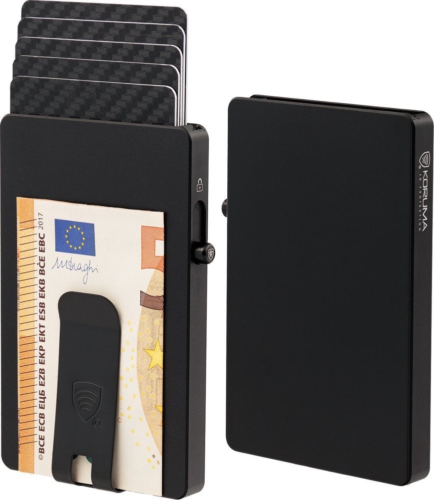 KORUMA Aluminiowe etui na karty z magsafe i klipsem (czarny) Uniwersalny