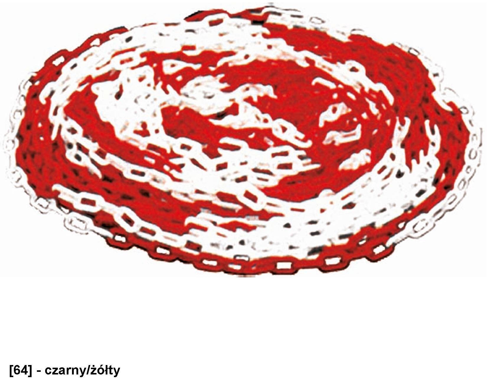 Łańcuch plastikowy dwukolorowy 25 mb/6mm - czarny/żółty