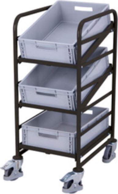 Variofit Wózek na 3 Euro skrzynki wym. 520 x 665 x 1160 mm (kolor: antracytowy)