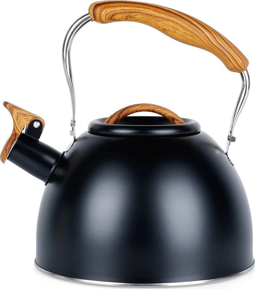 Czajnik z gwizdkiem stalowy czarny 2,5 l