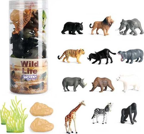 Woopie Zestaw Figurki Dzikie Zwierzęta 16 Szt. - Wersja 2
