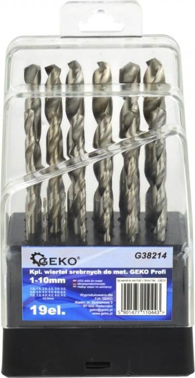 Wiertło Geko KPL.WIERTEŁ SREBRNYCH DO MET.GEKO 1-10MM/19SZT(5/50) G38214 GEKO