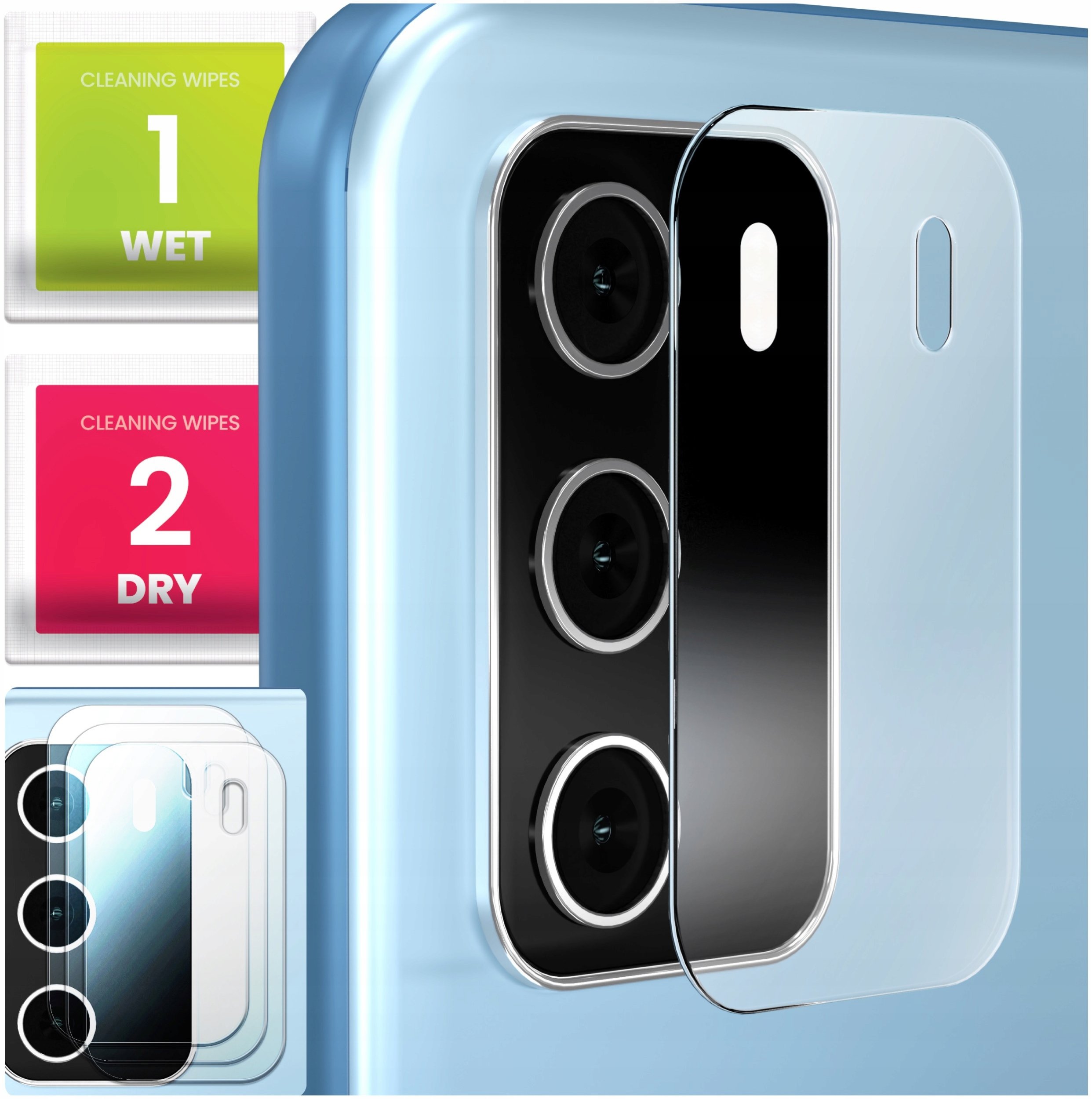 3-PAK Szkło Na Aparat Do Oppo A16 / A16s (Hartowane, Ochronne, Na Obiektyw)