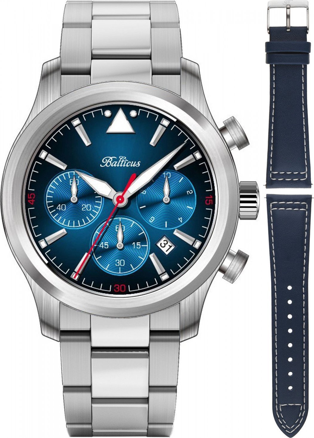 Zegarek Balticus Zegarek męski Balticus BALFSQCHBLU srebrny