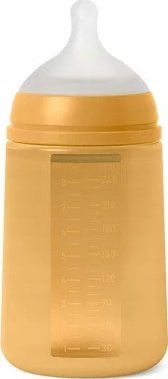 308069-BUTELKA SILIKONOWA 240ML/SX PRO ŚREDNI PRZEPŁYW/MUSZTARDOWA/NEW ALL SILICONE