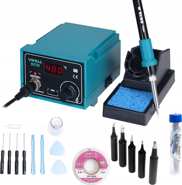 Techrebal Zestaw stacja lutownicza Yihua 937D Black KIT 6