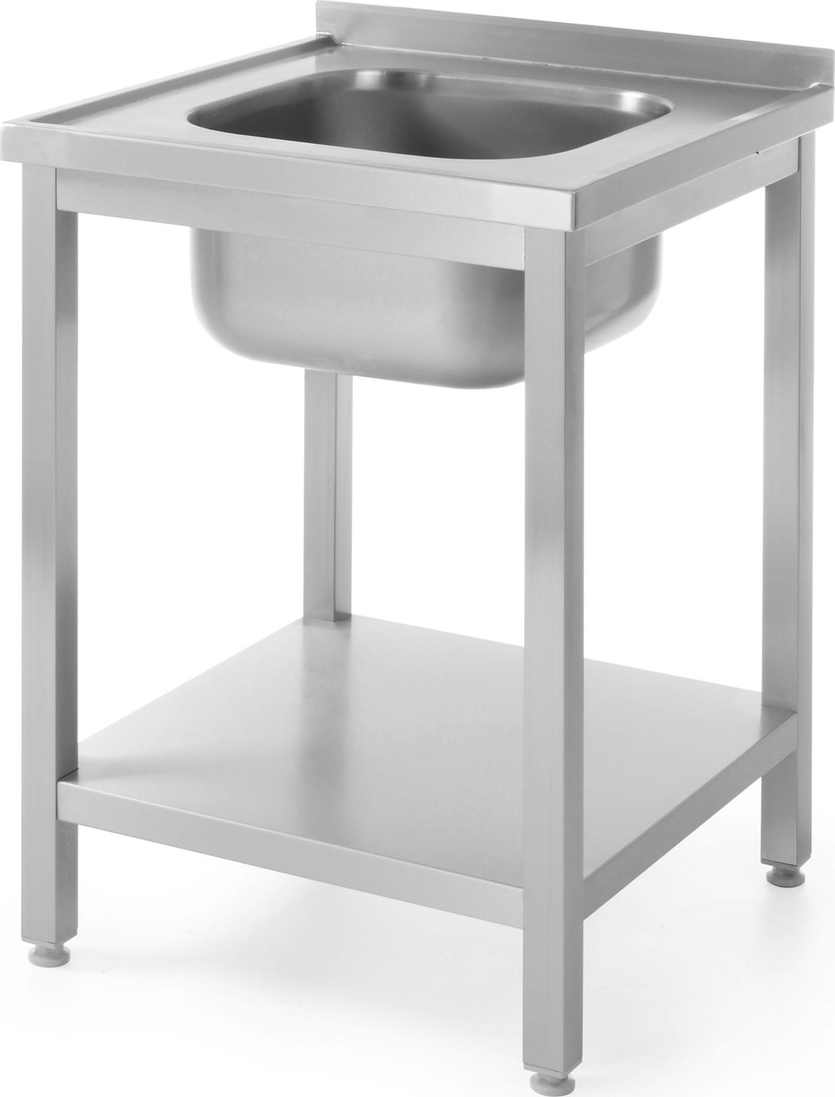 Hendi Stół blat roboczy stalowy z jednym zlewem 600x600mm i półką - Hendi 811856 Stół blat roboczy stalowy z jednym zlewem 600x600mm i półką - Hendi 8