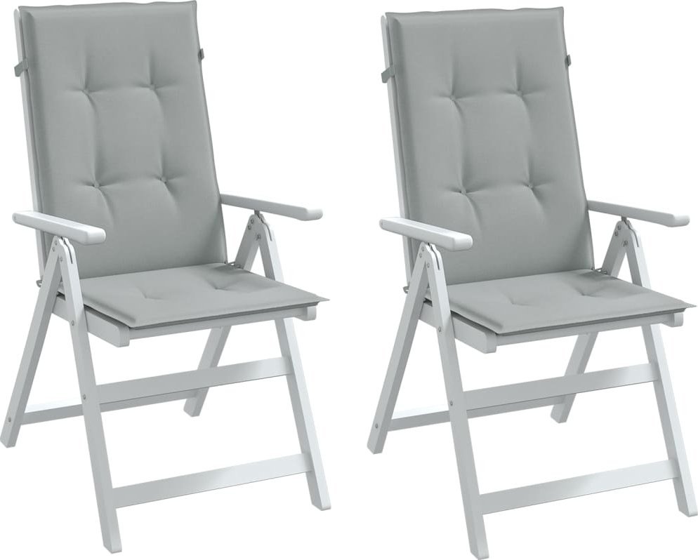 vidaXL vidaXL Poduszki na krzesła z wysokim oparciem, 2 szt., jasnoszare