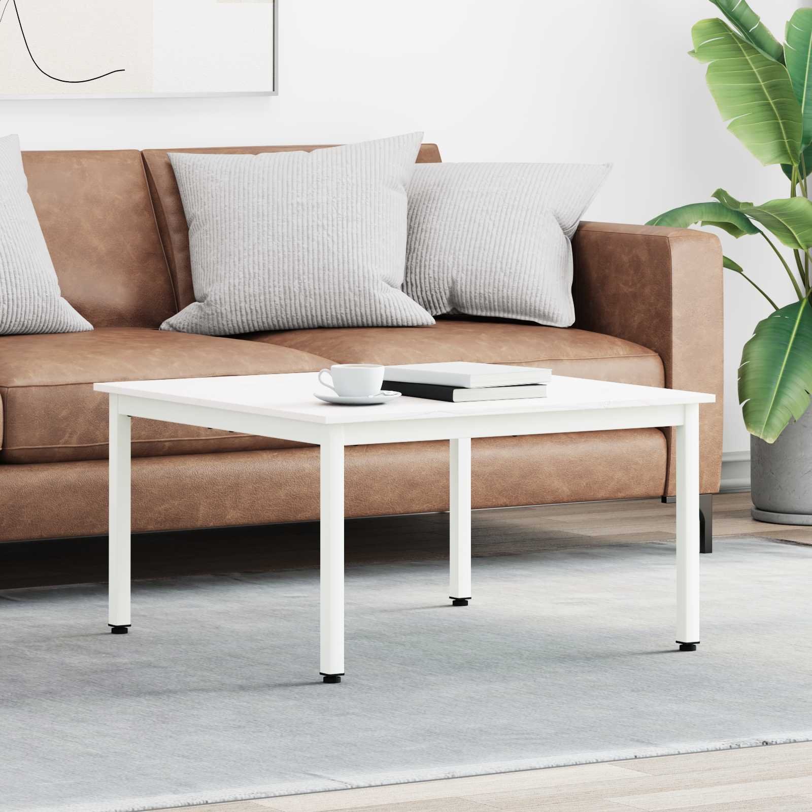 vidaXL Stolik kawowy Biały 80 x 80 x 45 cm Lekkie sosnowe drewno