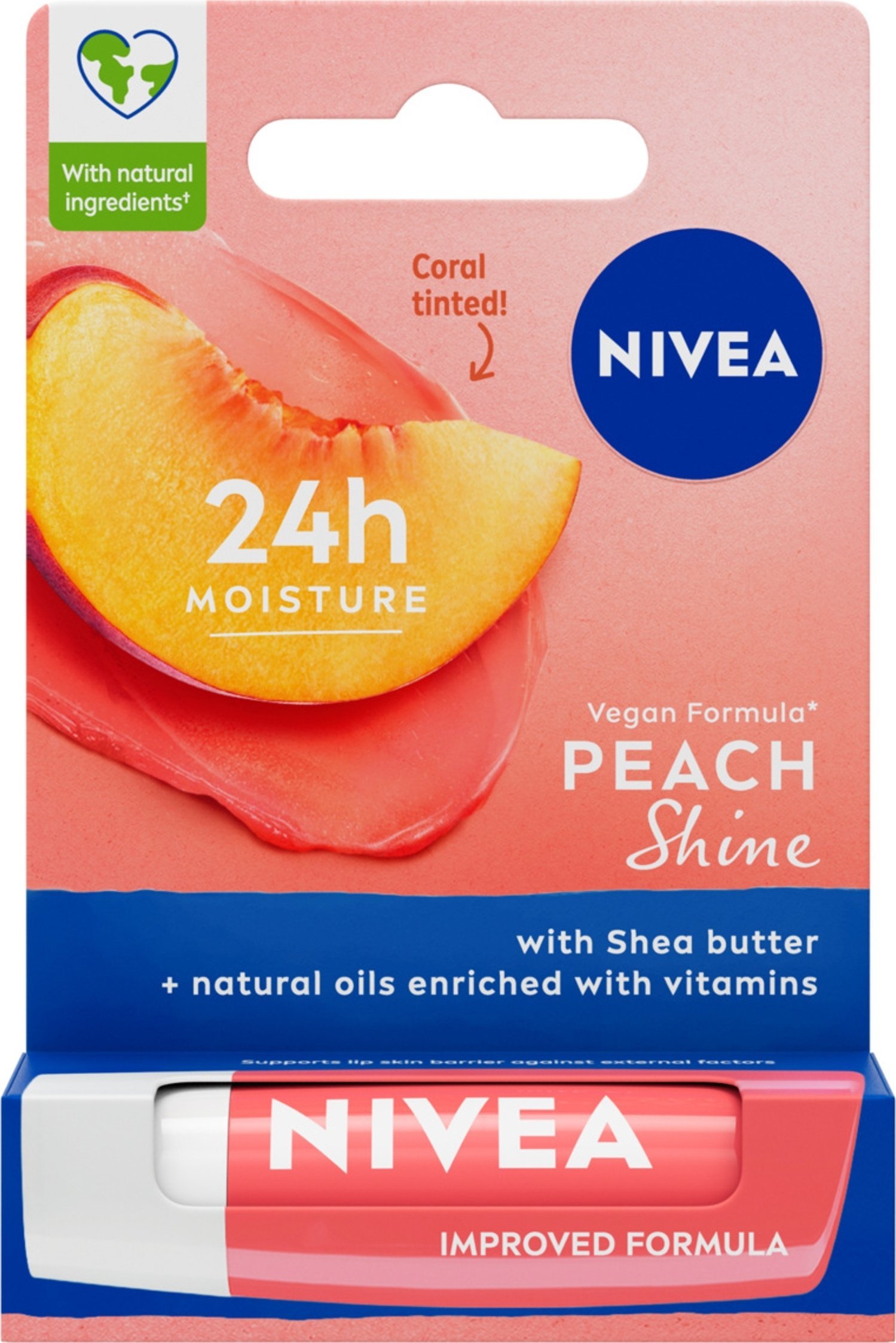 NIVEA_Pielęgnująca pomadka do ust Peach Shine 5,5ml