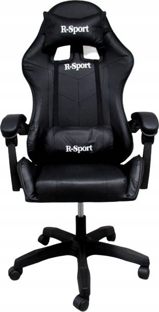 Fotel R-Sport Fotel Gamingowy K3 CZARNY dla gracza+masażer