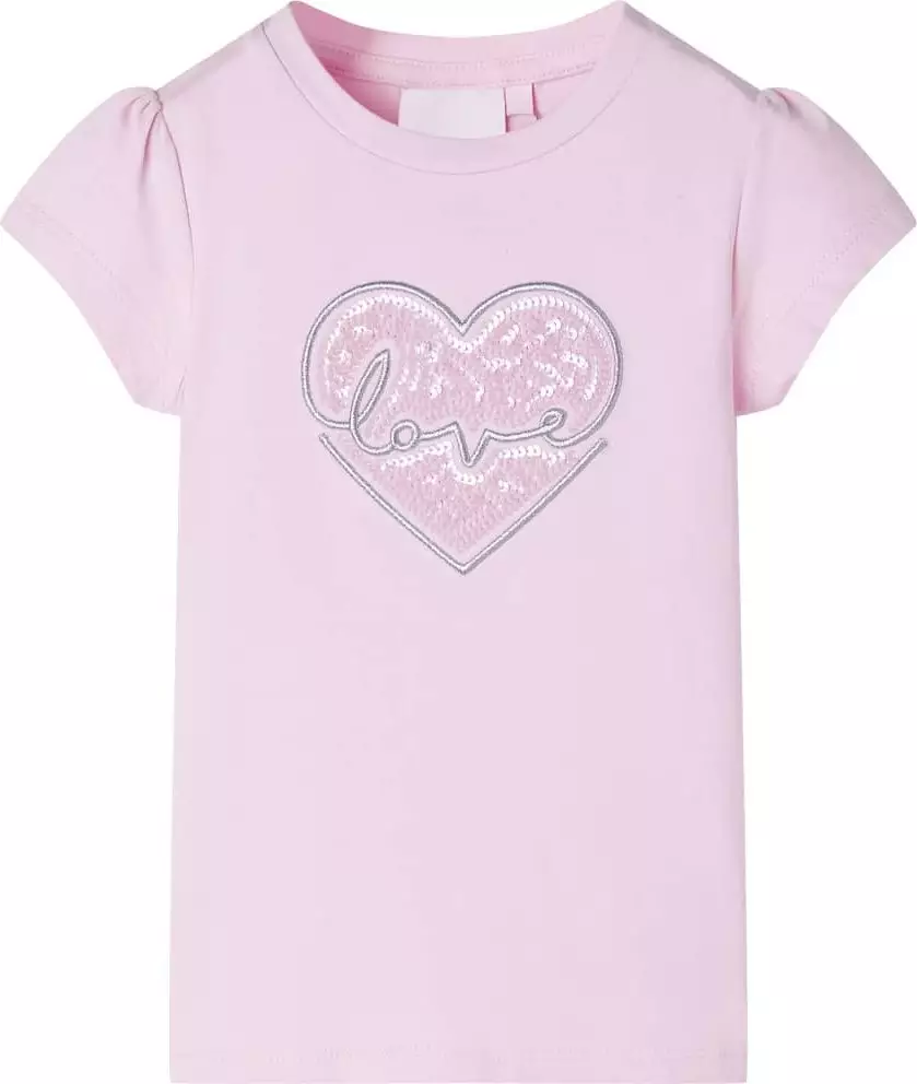 vidaXL Koszulka dziecięca, jasnoróżowa, 140