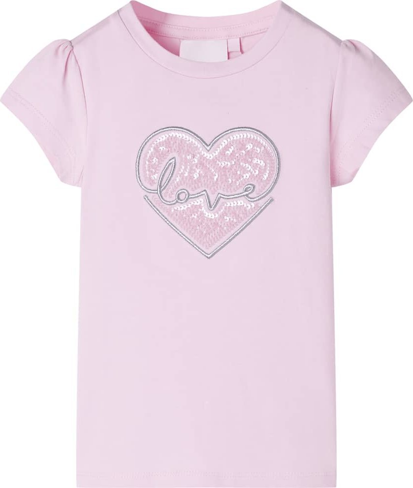 vidaXL Koszulka dziecięca, jasnoróżowa, 140