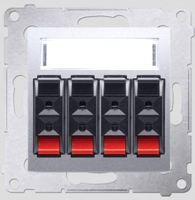 Kontakt-Simon Gniazdo głośnikowe SIMON54 poczwórne srebrne - DGL34.01/43