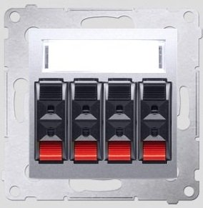 Kontakt-Simon Gniazdo głośnikowe SIMON54 poczwórne srebrne - DGL34.01/43