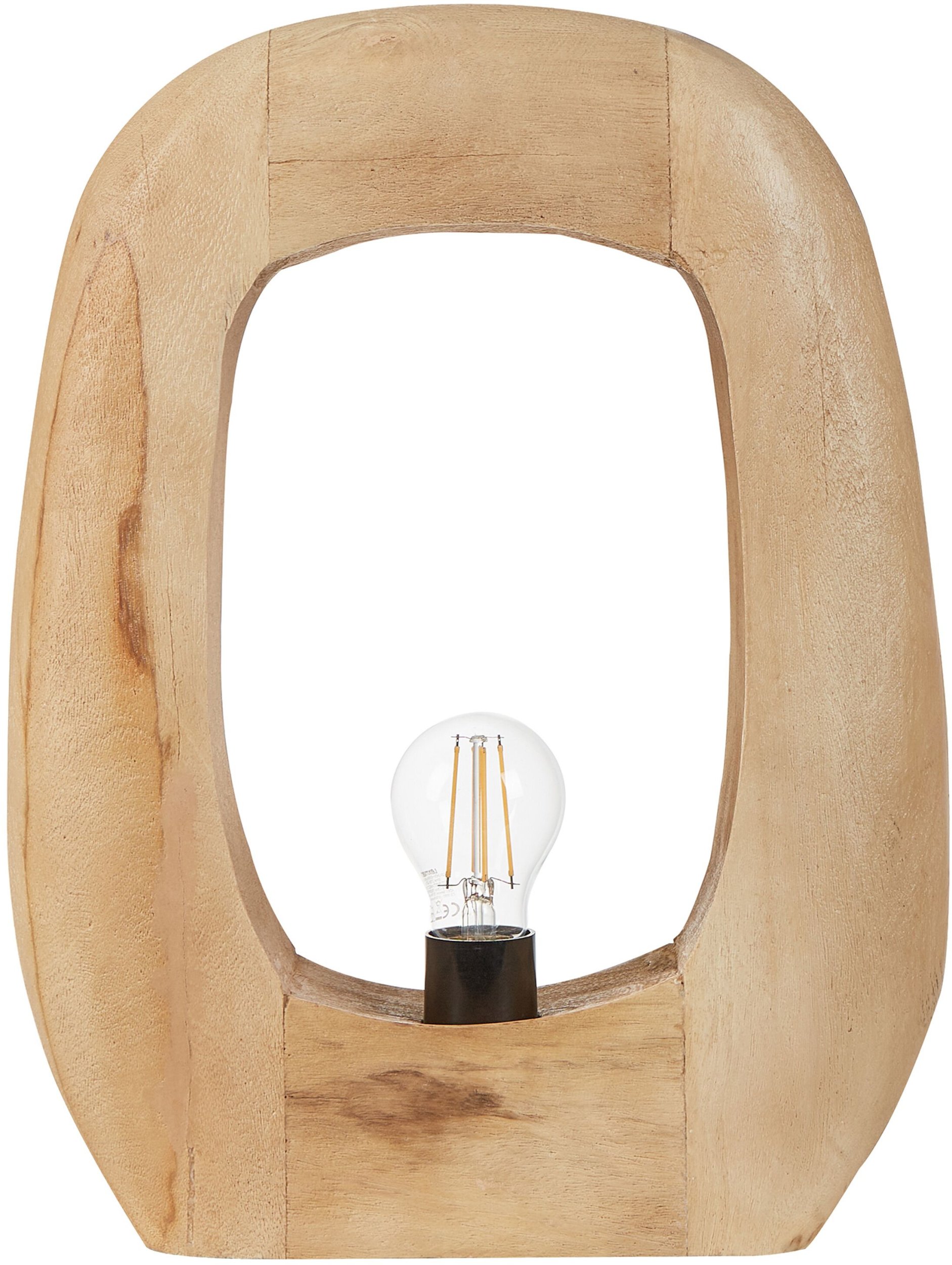 Lampa stołowa Beliani Lampa stołowa AJAY Drewno mango Jasnobrązowy