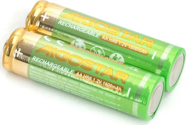 Aigostar Akumulatorek R6 paluszek AA Ni-MH 1600mAh 1.2V 2 szt. Akumulatorek R6 paluszek AA Ni-MH 1600mAh 1.2V 2 szt.