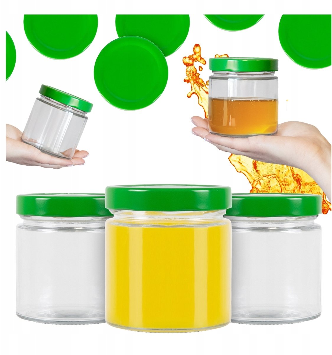 5x SŁOIK SZKLANY ATENA 410 ml SŁOIKI na MIÓD ŚWIECZKI OGÓRKI DŻEM PRZETWORY