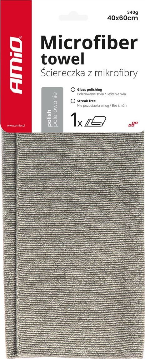 AMiO Mikrofibra bezsmugowa do mycia czyszczenia szyb okien luster 60x40 cm amio-03742