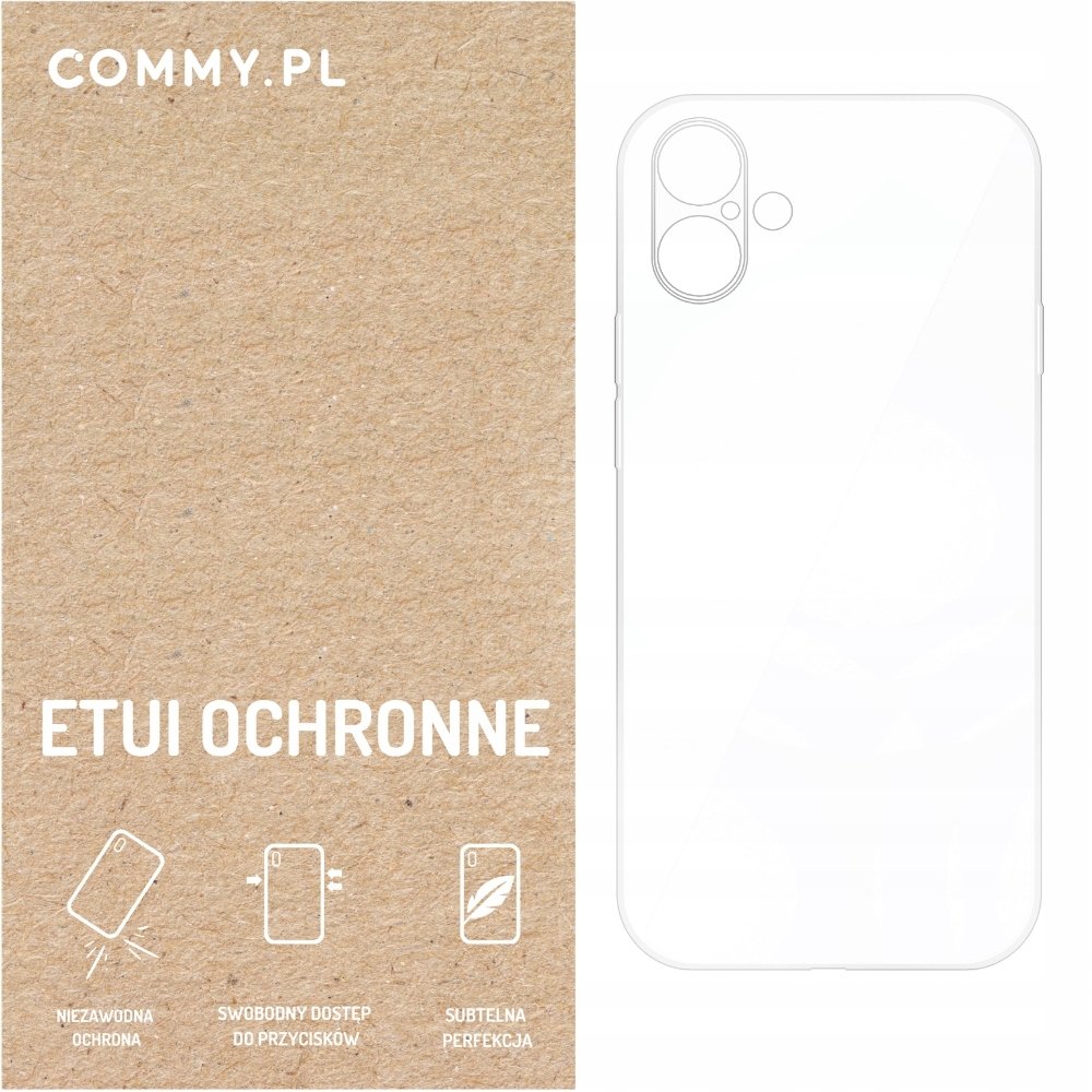 Przezroczyste etui COMMY Slim 2 mm - styl i ochrona dla iPhone 16 Plus