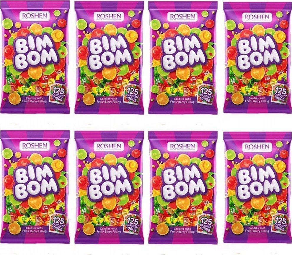 Roshen Bim-Bom Karmelki nadziewane 1 kg x 8 sztuk