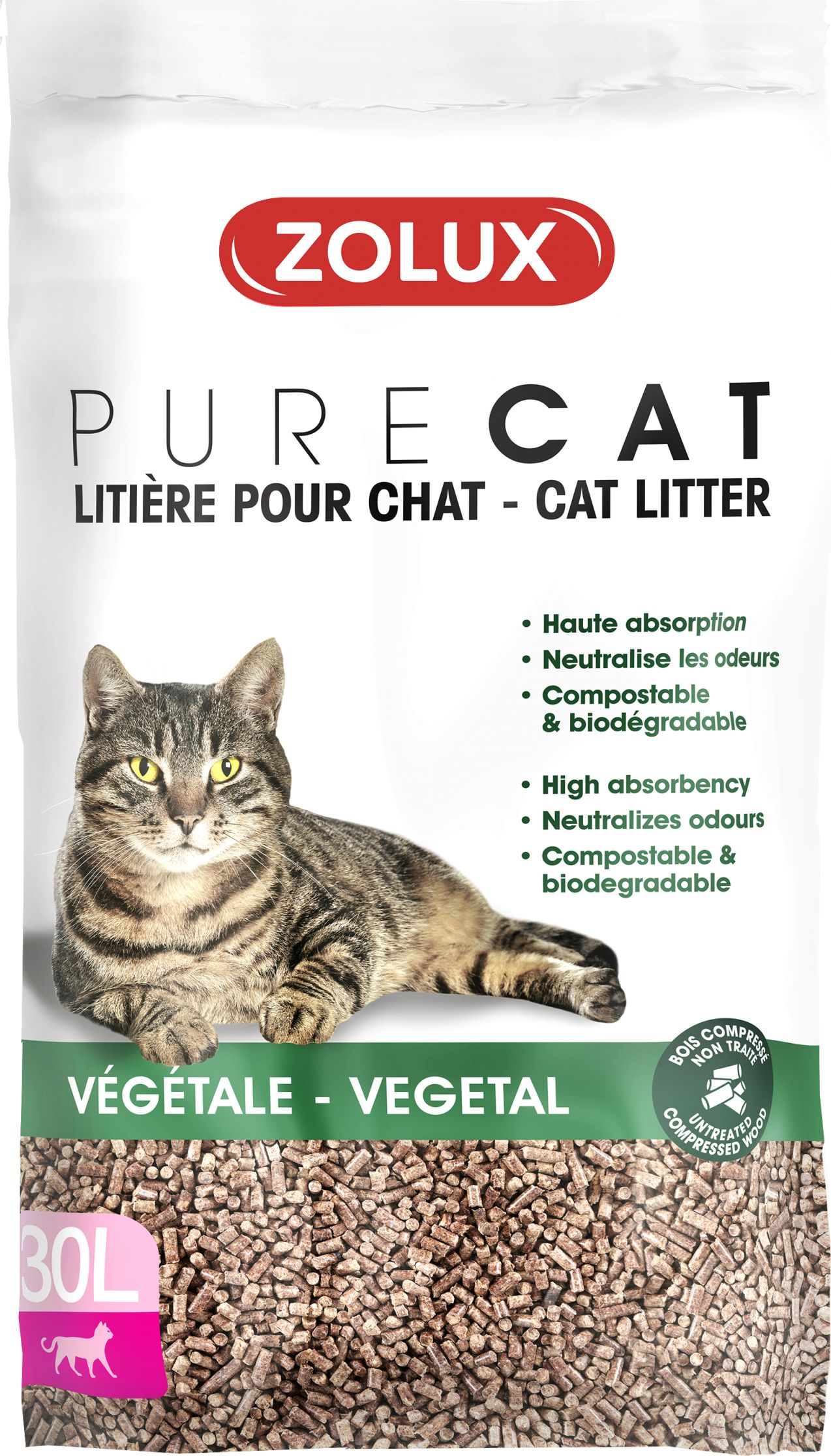 Żwirek dla kota Zolux PureCat Naturalny 30 l