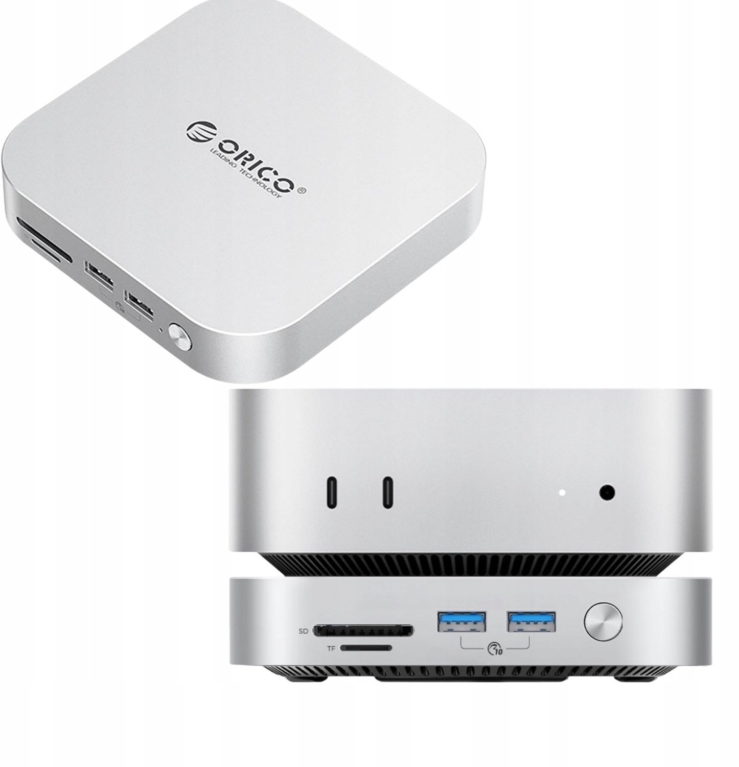 Stacja dokująca Orico MiniLink 9w1 z kieszenią na dysk twardy M.2 SSD - srebrna