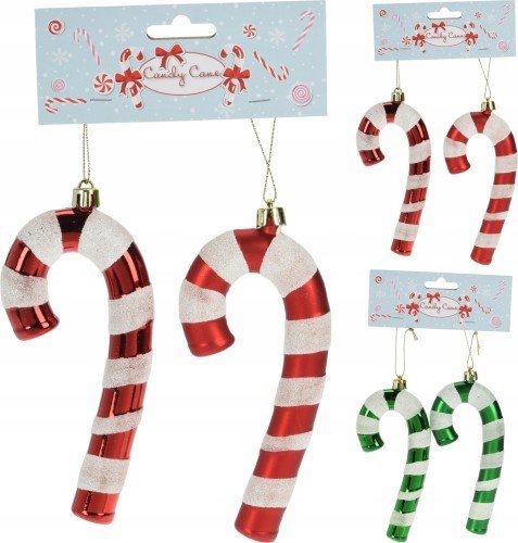 Koopman Zawieszki ozdobne na choinkę laski cukrowe 2 szt 13 cm