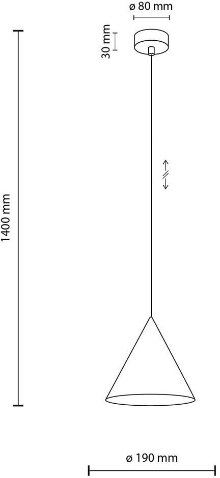 TK Lighting Cono 10058 lampa wisząca zwis 1x15W E27 czarna