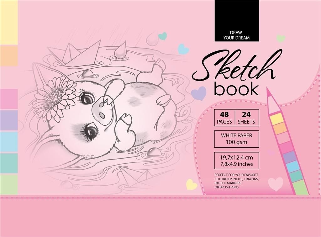 Fresh Szkicownik 12.4x19.7cm 48k różowy