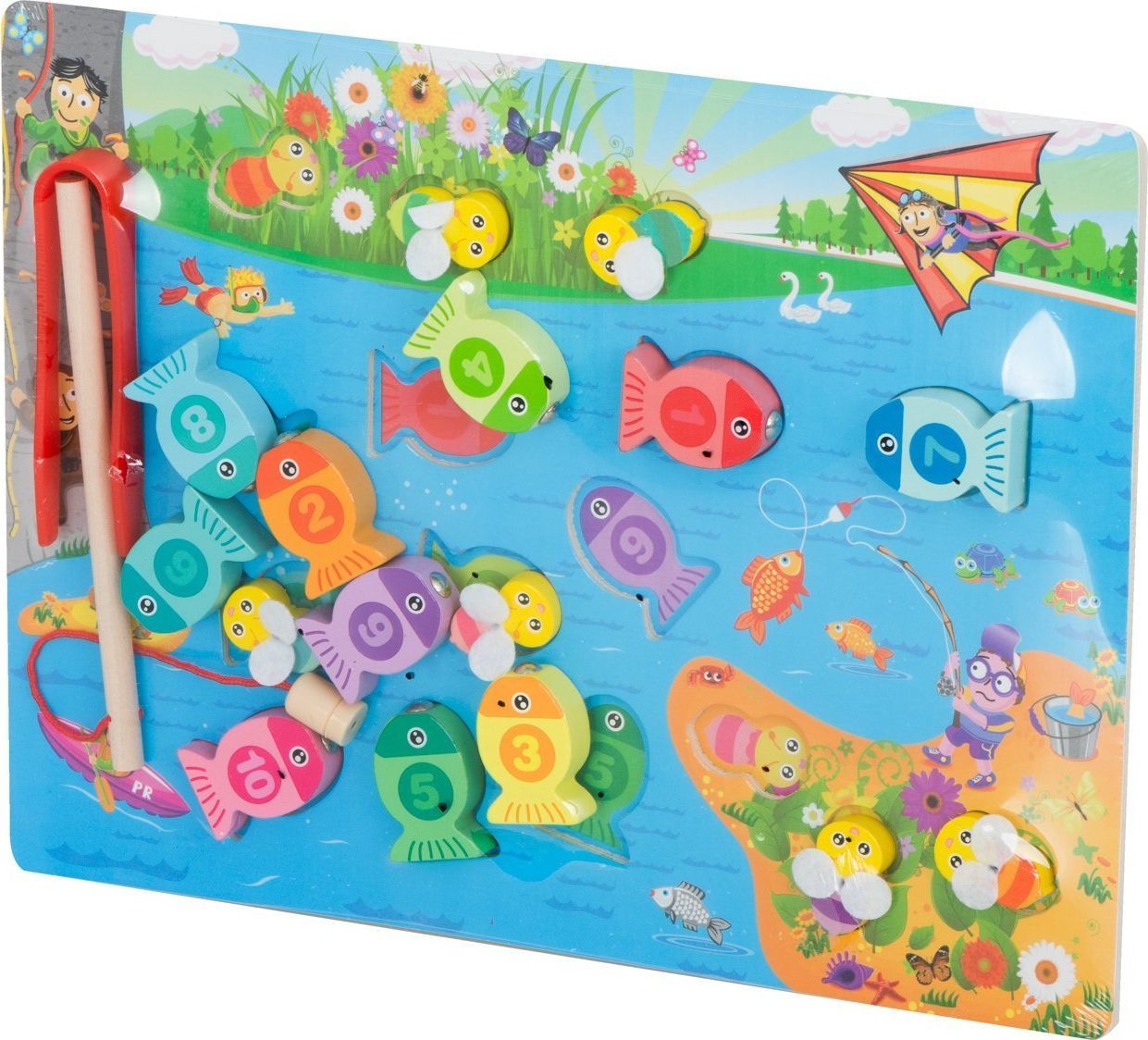 KIK Puzzle drewiane magnetyczne łowienie rybek cyferki