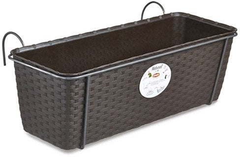 Puku kaste balkoniem ar metala turetaju Natural 50x18x16cm bruna 8003507758544