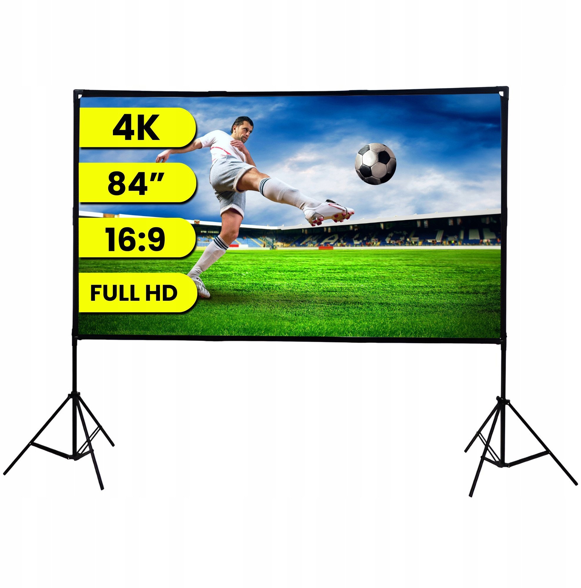 Extralink Foldable Projection Screen 84" Psf-84 | Składany Ekran Projekcyjny | 16:9, 186X105Cm, Biały