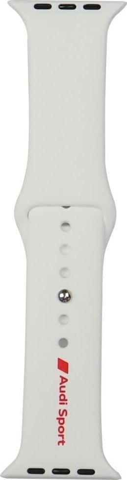 Pasek Audi Sport Red Logo Silicone Watch Strap do Apple Watch 44/45/46/49mm biały