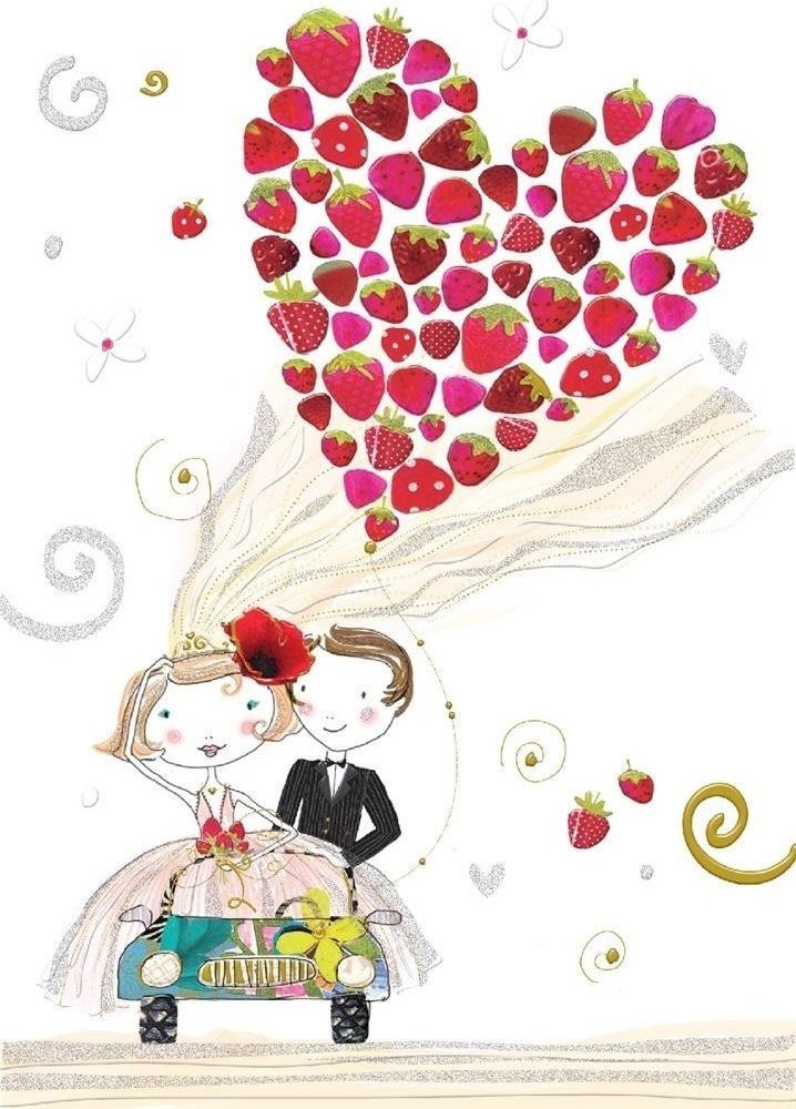 Turnowsky Karnet B6 + koperta MO6742 Ślub Truskawki