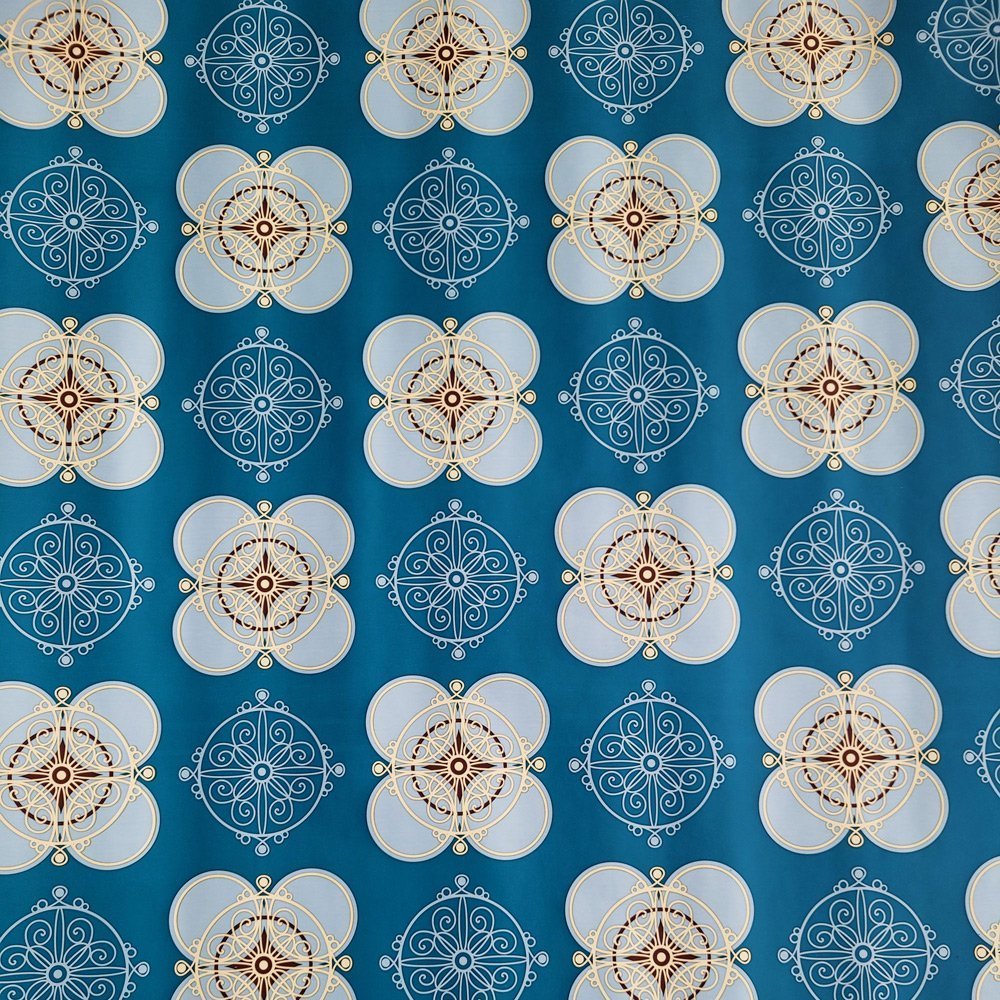 Papier niebieski kwiaty do pakowania 57cmx2m 2m247